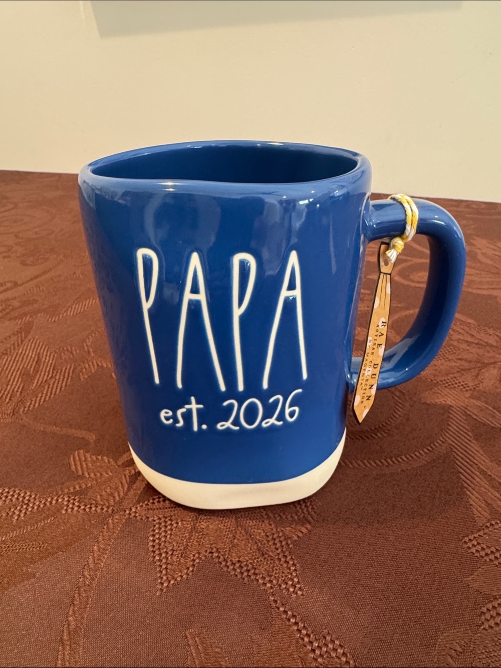 Rae Dunn Blue PAPA est. 2026 Ceramic Mug